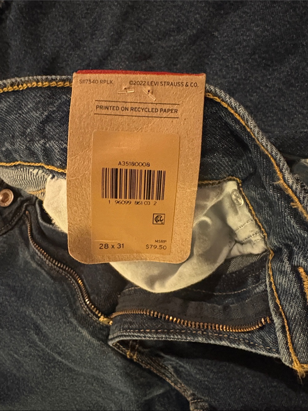 Levi's Women's Straight Leg Jeans in Dark Blue Denim - Picture 2 of 4